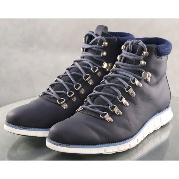 Cole Haan Zero Grand  $160 Men's Hiker Boots Size 9 Leather Blue C31399 - Picture 1 of 12